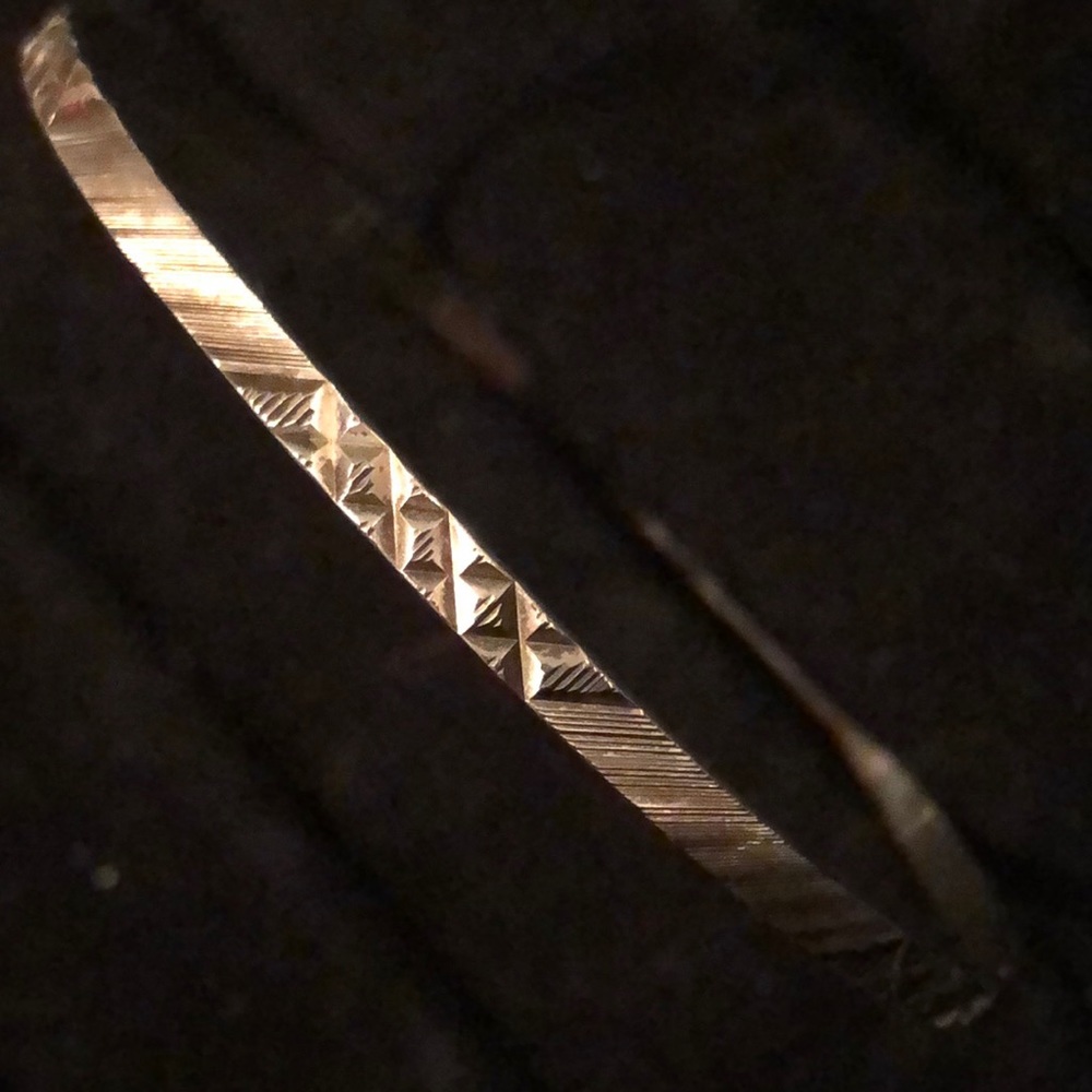 Sterling Silver Etched Bangle Bracelet